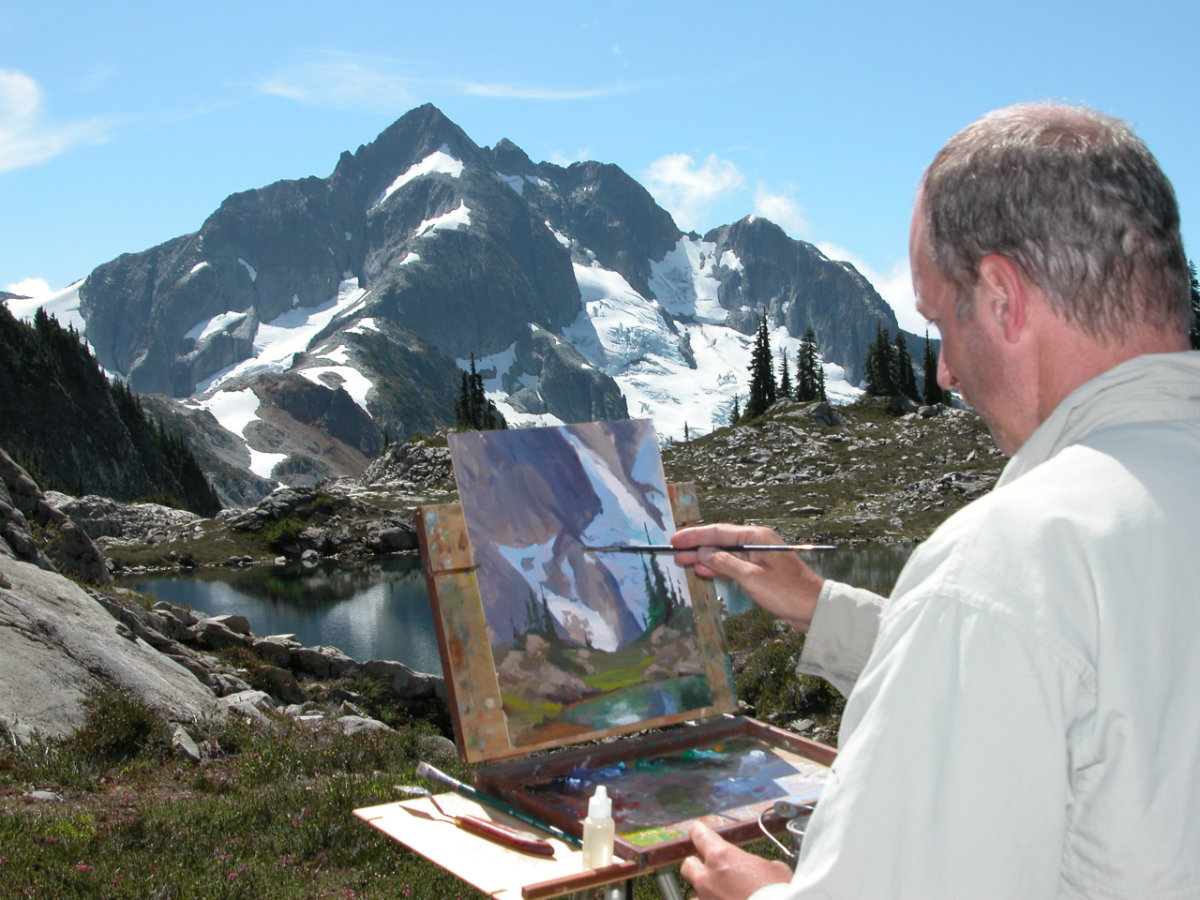 Mark Boyle painting mountains