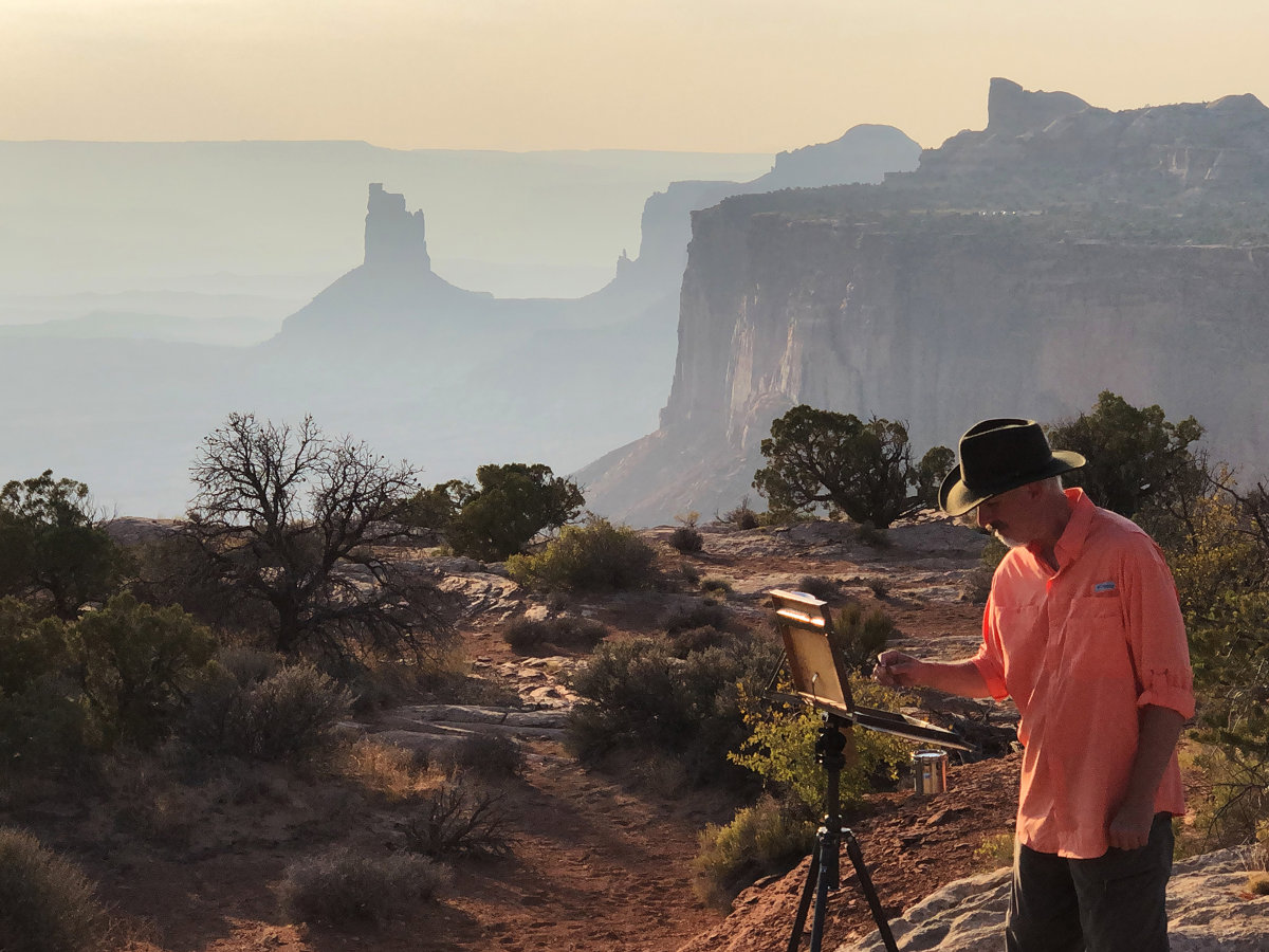 Mark Boyle painting in the American West