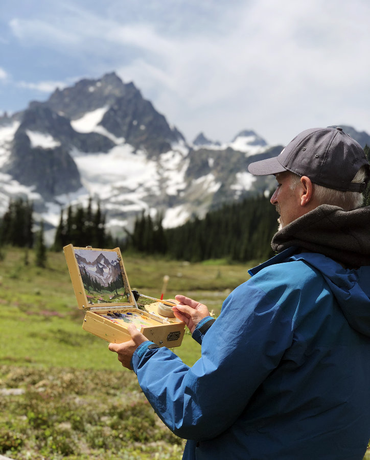 Mark Boyle paining in nature