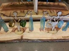 Glass Earrings Bottles and Wood Image