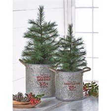 Tin Holiday Bucket Set Image