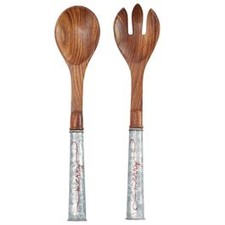 Tin and Wood Serving Set Image