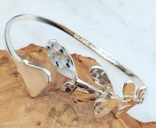 Silver Cuff Bracelet Olive and Poppy Image
