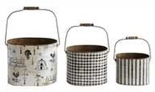 Tin bucket set of 3 Image