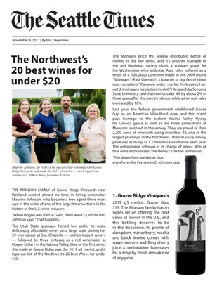 2019 g3 Merlot Case | NW 20 Best Wines Under $20